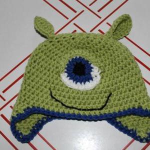 Crocheted One Eyed Monster Hat