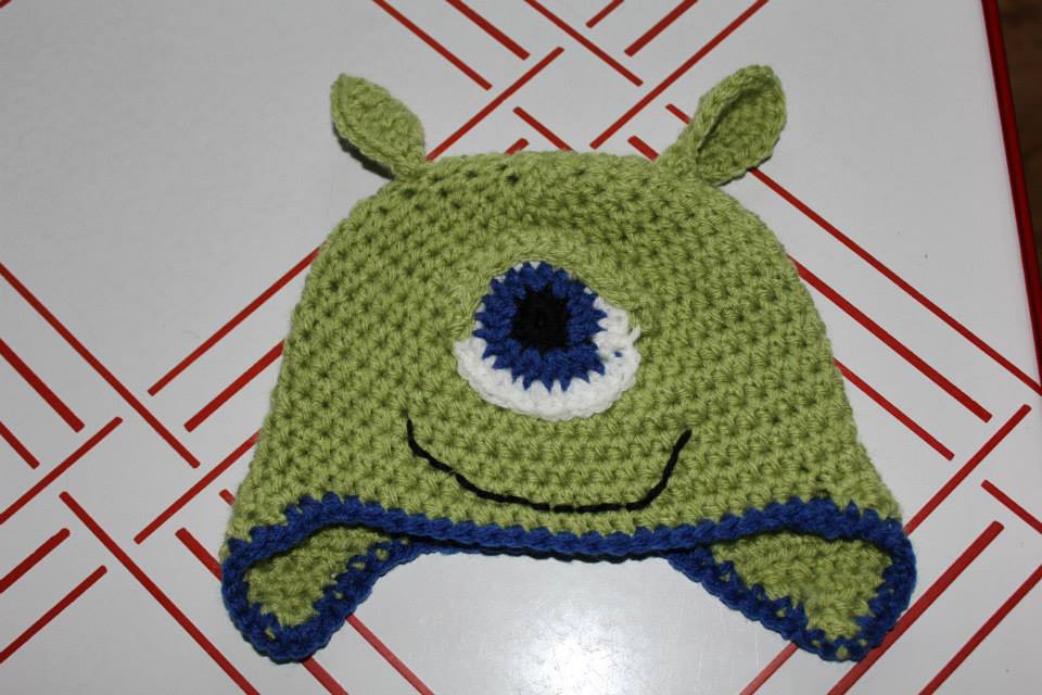Crocheted One Eyed Monster Hat